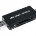 Картридер USB 3.0 / Type-C / MicroUSB OTG для NM, SD и MicroSD карт памяти (чёрный)